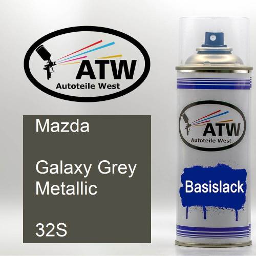 Mazda, Galaxy Grey Metallic, 32S: 400ml Sprühdose, von ATW Autoteile West.